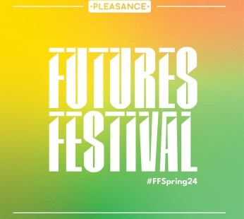 Ombre background with text that says "Futures Festival #SpringFF24"